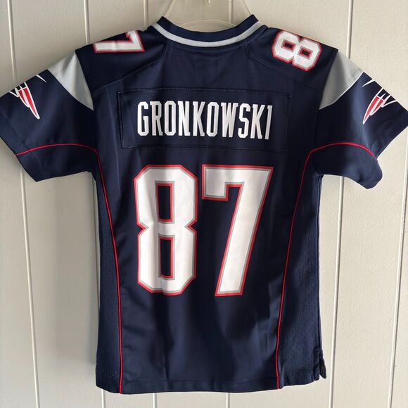 NFL NIKE Child Small (8) New England Patriots #87 Gronkowski Football Jersey #F - Picture 2 of 5
